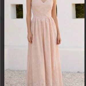ANTHROPOLOGIE: Pink Eyelet Maxi Dress